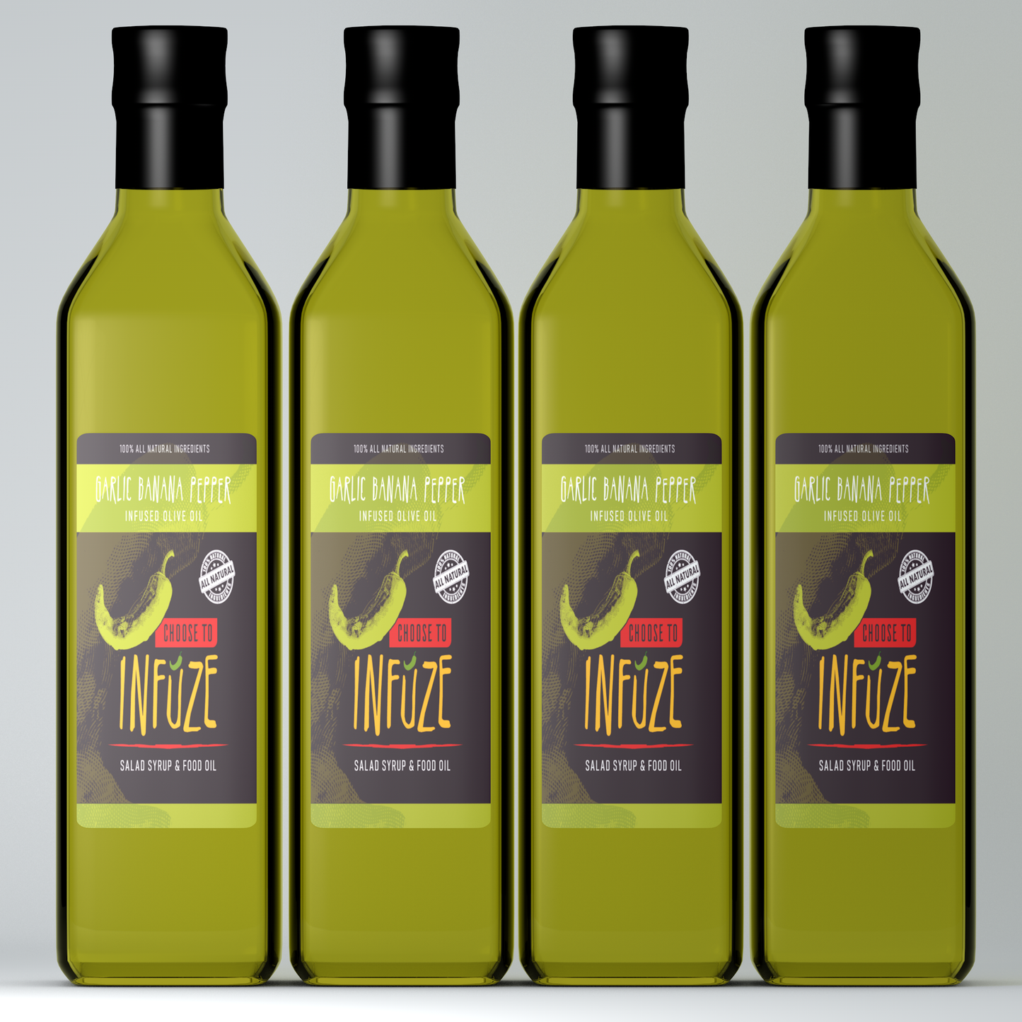 Aceite de oliva con infusión de ajo y pimiento banana, 250 ml (8,5 oz)