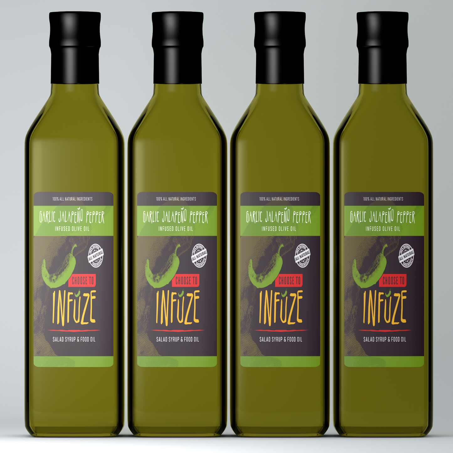 Aceite de oliva con infusión de ajo y jalapeño 250 ml (8,5 oz)